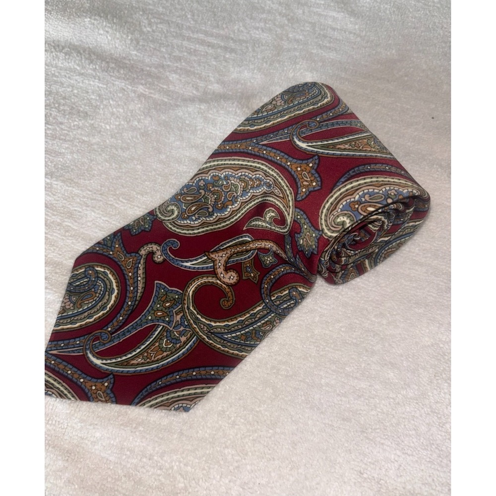 Hagger Men's Burgundy Paisley Neck Tie Classic Multicolor Dress Business Wedding